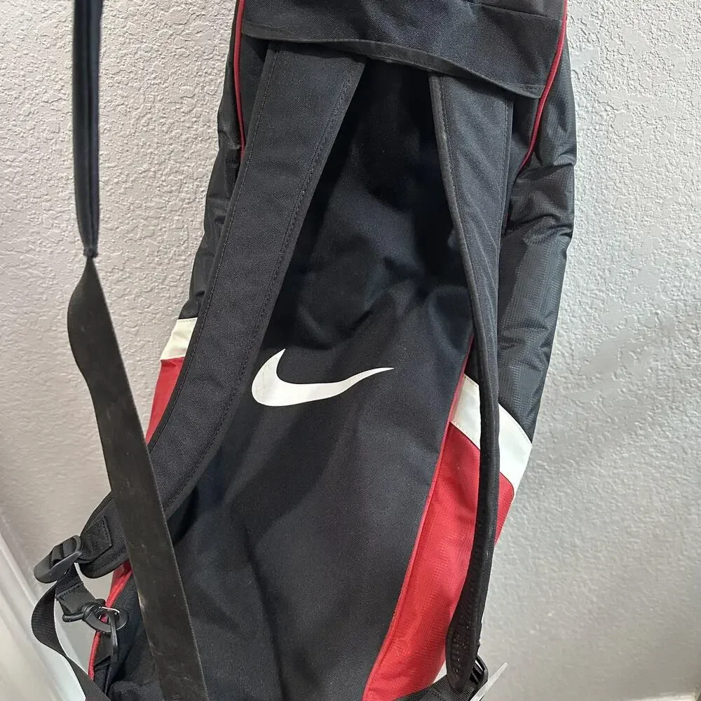 Nike Tennis Racquet Bag Backpack Black Red White Dual Strap BA2421 Swoosh Court